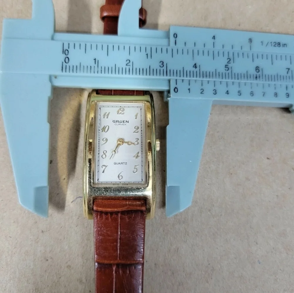 VTG GRUEN CURVEX / SUPER RARE / CREAM DIAL / QUARTZ - Picture 5 of 11